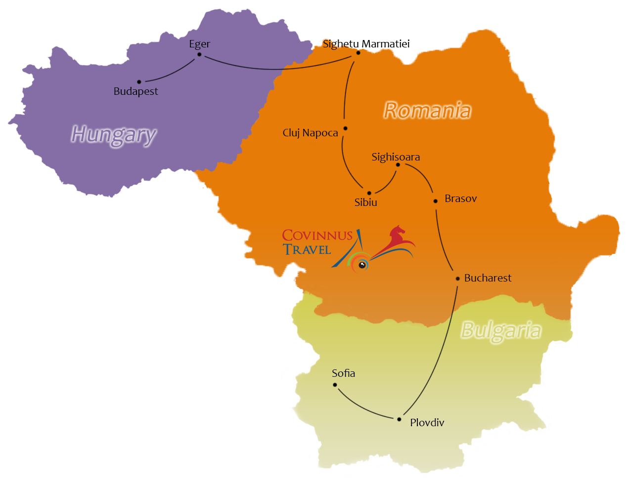 Budapest Sofia Tour Map
